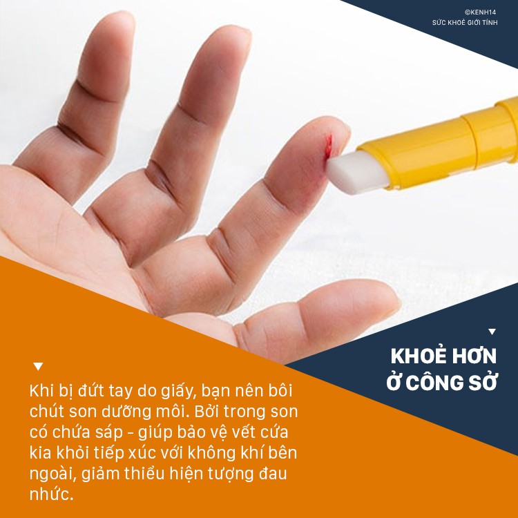 Đứt tay do giấy cứa, chỉ cần son dưỡng môi